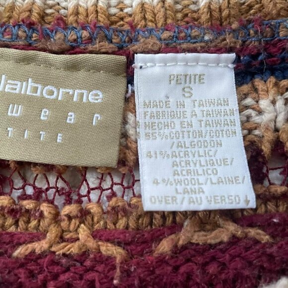Liz Claiborne Vintage Striped/Sheer Red Sweater - Size Small - Picture 5 of 5